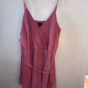 City Chic Dusty Rose Pleated Spaghetti Strap Romper